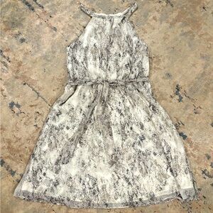 Snake Skin patterned chiffon layered dress